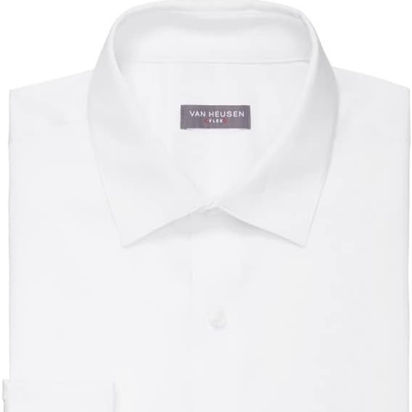 Van Heusen Men's Dress Shirt Regular Fit Ultra Wrinkle Free Flex Collar Stretch - Picture 1 of 7